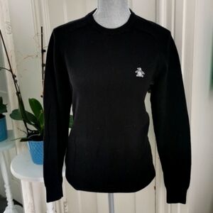 Original Penguin men's tuck stitch cotton crewneck. Black. Size small. EUC